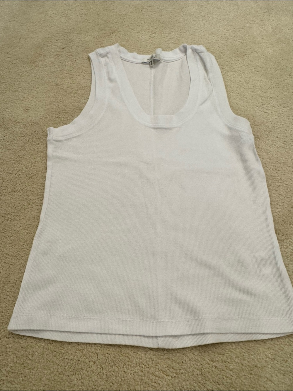 Z Supply White Ribbed Scoop Tank